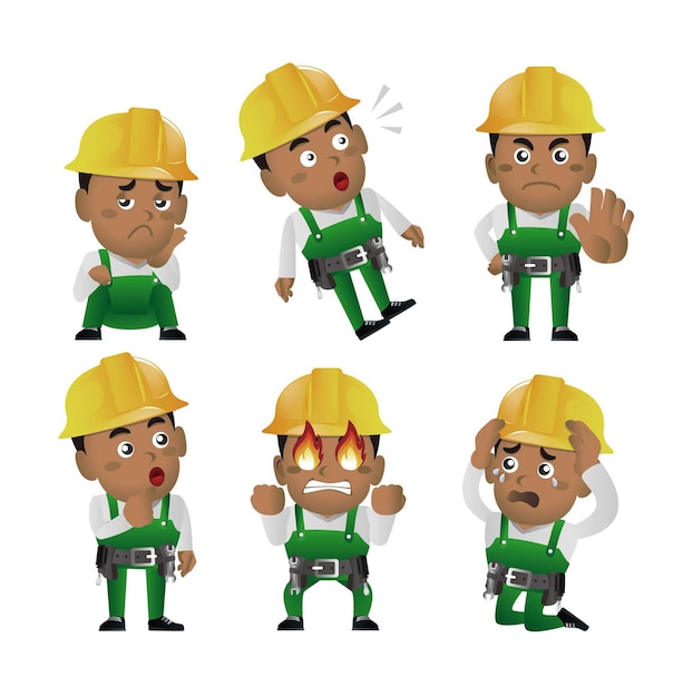 Vector people set - profession - worker. builder