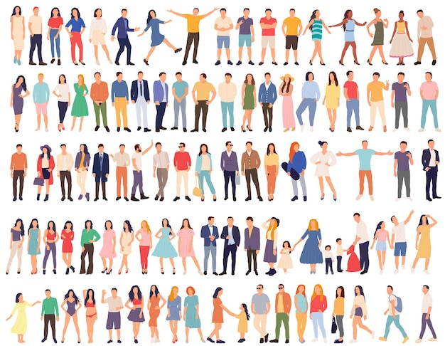 Vector people set on white background isolated vector