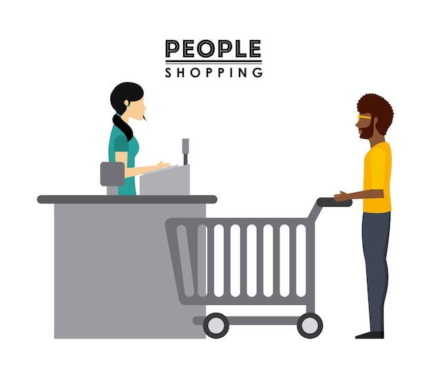 people shopping design, vector illustration eps10 graphic 