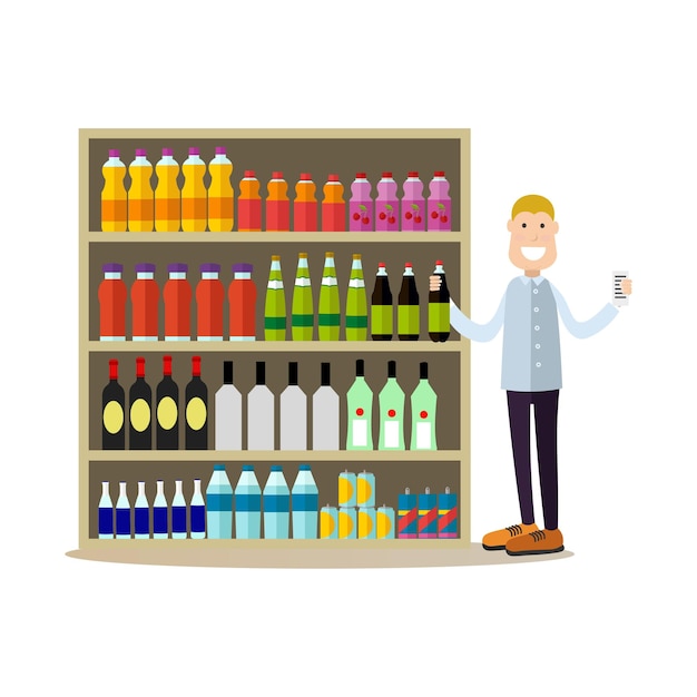 Vector people shopping vector illustration in flat style