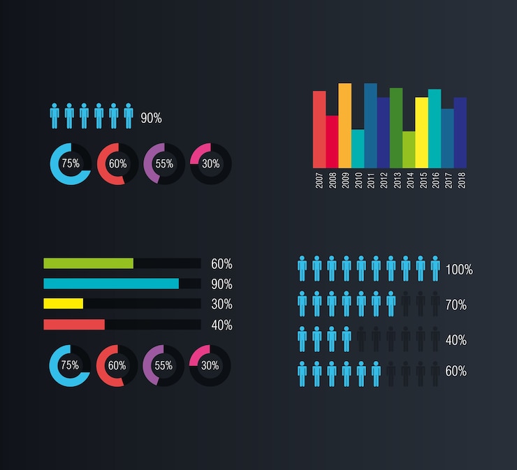 Vector people silhouette infographic icon