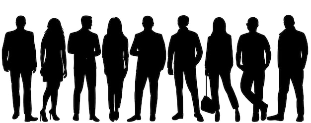 Vector people silhouette isolated on white background vector