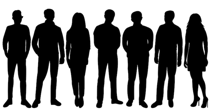 Vector people silhouette isolated on white background