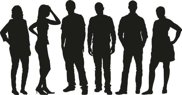 Vector people silhouette vector set 3