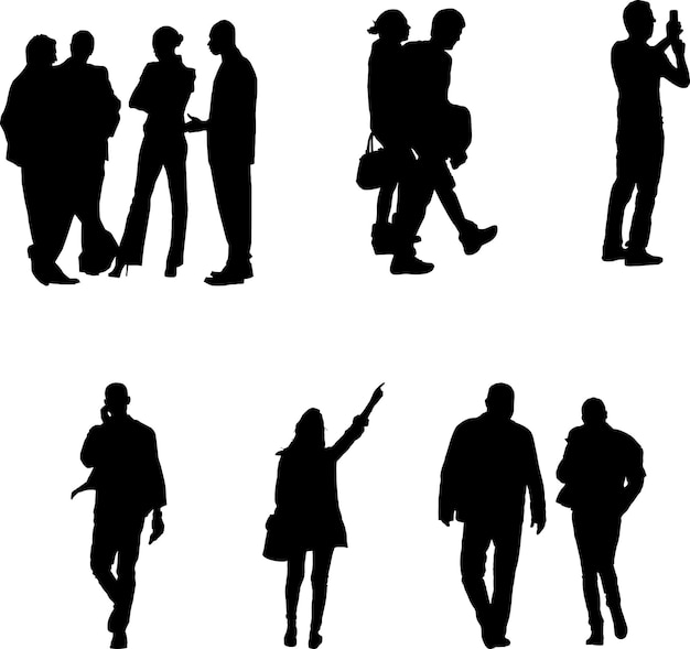 Vector people silhouette vector