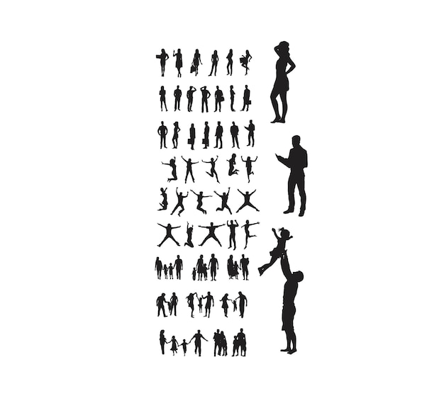 People Silhouettes art vector design