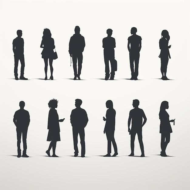 Vector people silhouettes cartoon vector