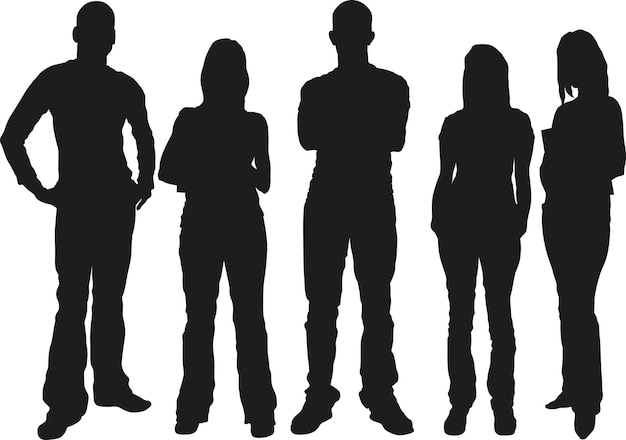 People Silhouettes vector set 5