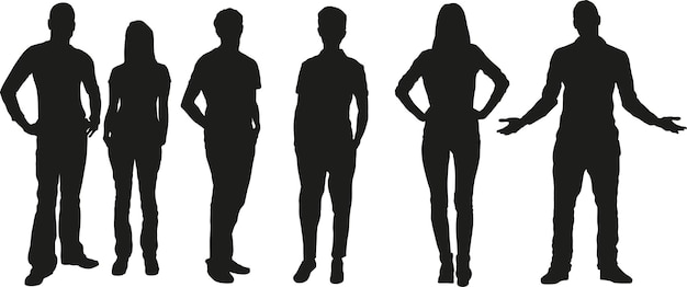 Vector people silhouettes vector set