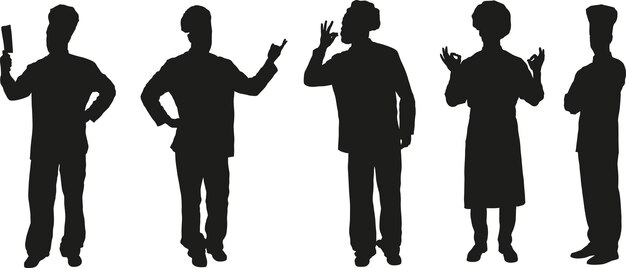 Vector people silhouettes vector set