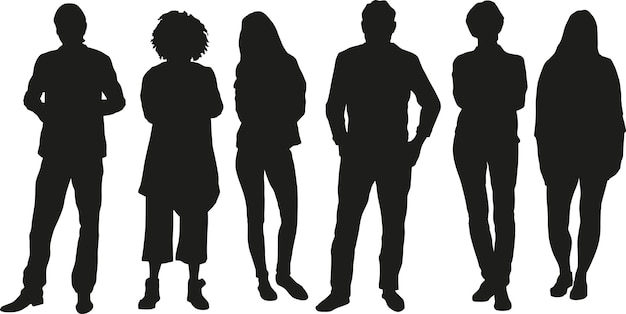 People silhouettes vector set