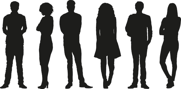 Vector people silhouettes vector set