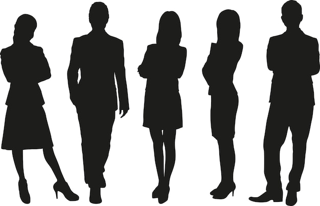 People silhouettes vector set