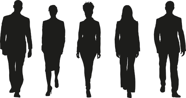 Vector people silhouettes vector set