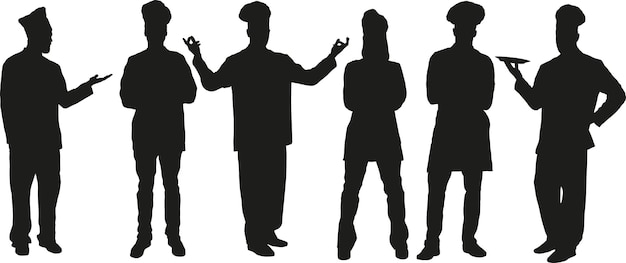 People silhouettes vector set