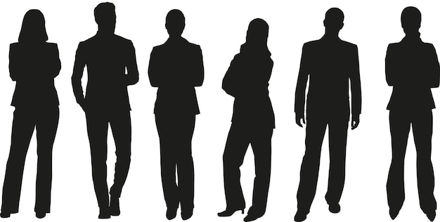 Vector people silhouettes vector set