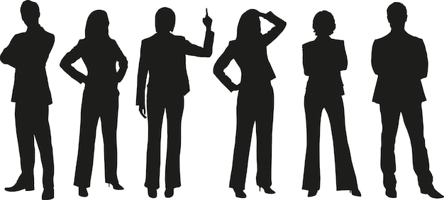 Vector people silhouettes vector set