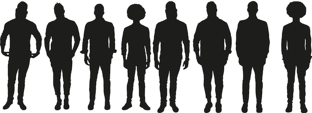 Vector people silhouettes vector set