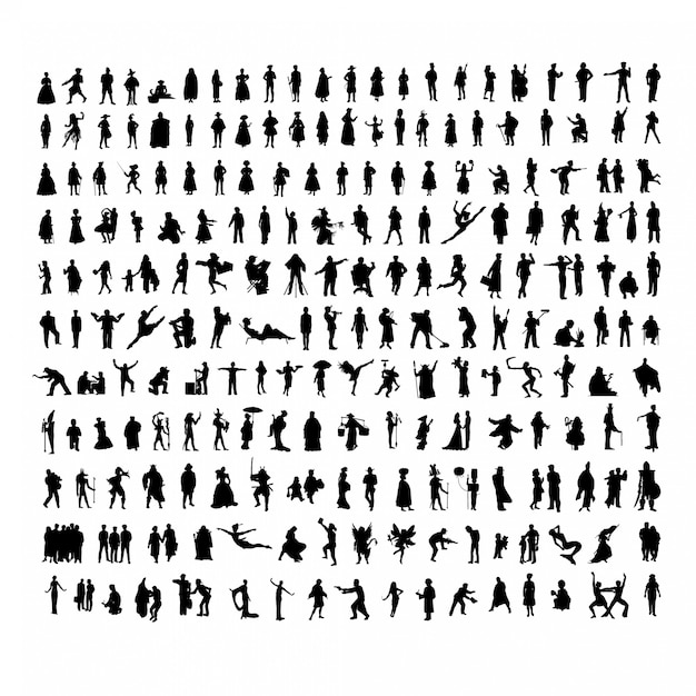 Vector people silhouettes