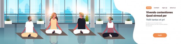 Vector people sitting lotus position