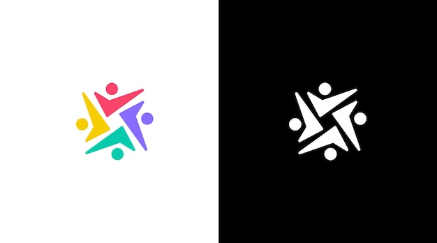 Социальное сообщество людей и значок логотипа семейной группы Шаблон дизайна