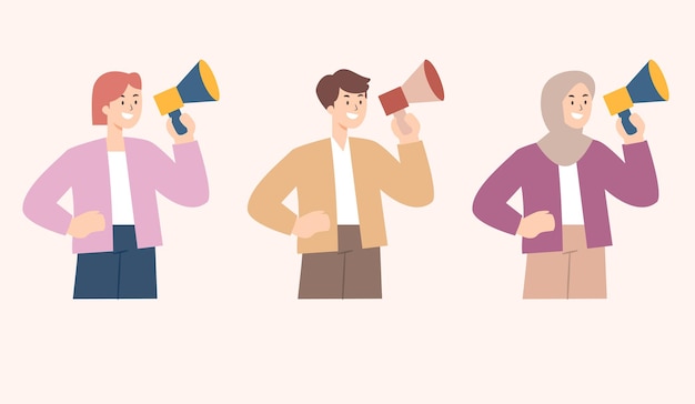 people speak using megaphone