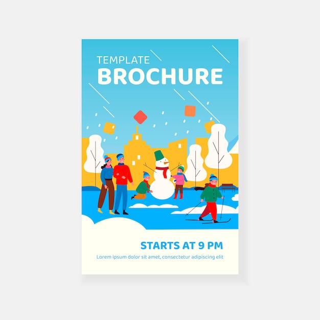 Vector people spending leisure time in park brochure template