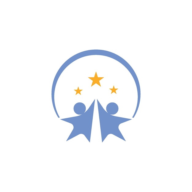 Логотип звезды людей и жизнь символа здоровья