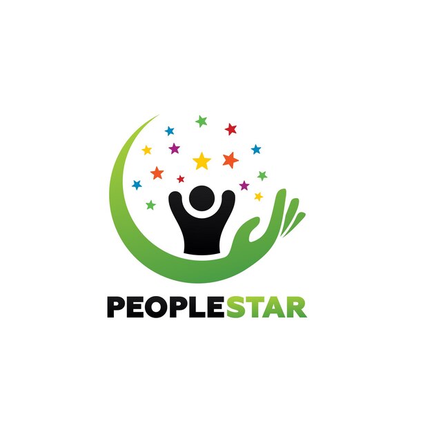 Persone star logo template design vector, emblem, design concept, creative symbol, icon