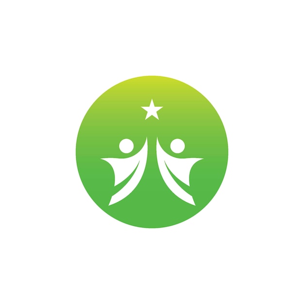 Logo di successo della stella delle persone vettore di salute
