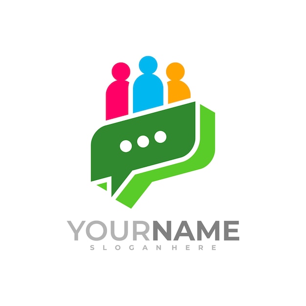 People Talk logo vector template Creative Consult logo design concepts