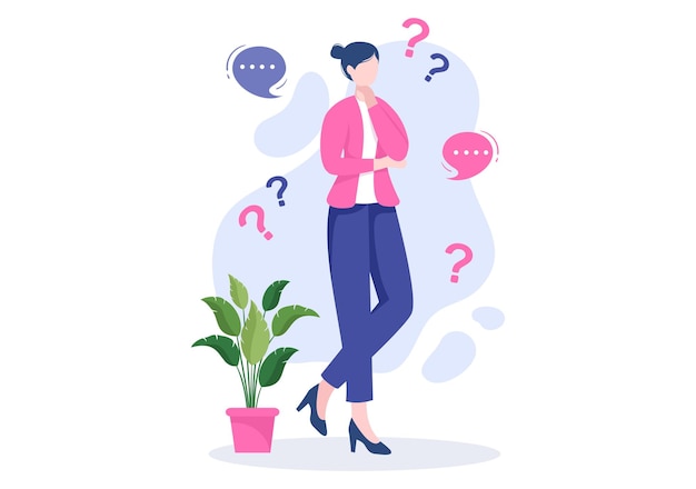 People thinking to make decision problem solving and find creative ideas in flat illustration