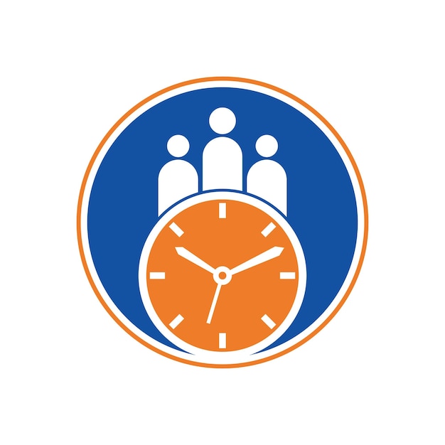 Время логотипа людей время успешного логотипа здоровья значок векторного логотипа времени с иконой медицинских людей