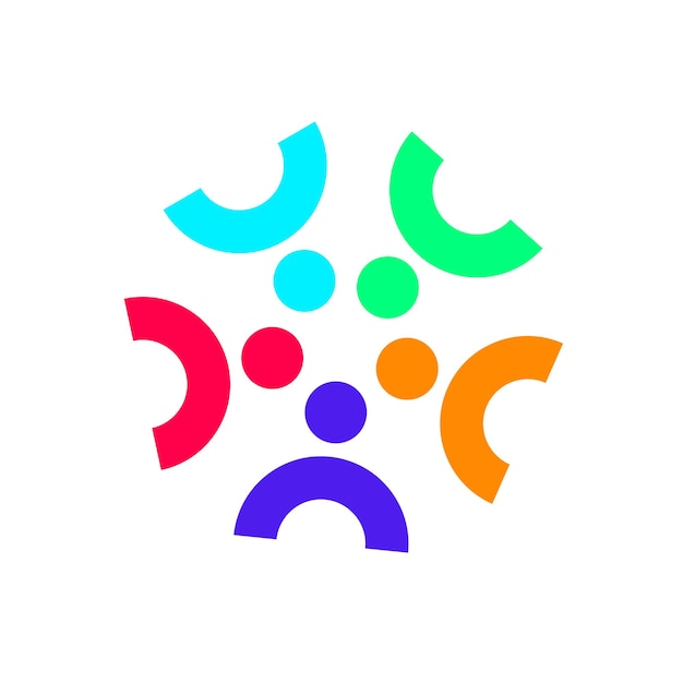 People togetherness and community concept logo abstract vector illustration eps