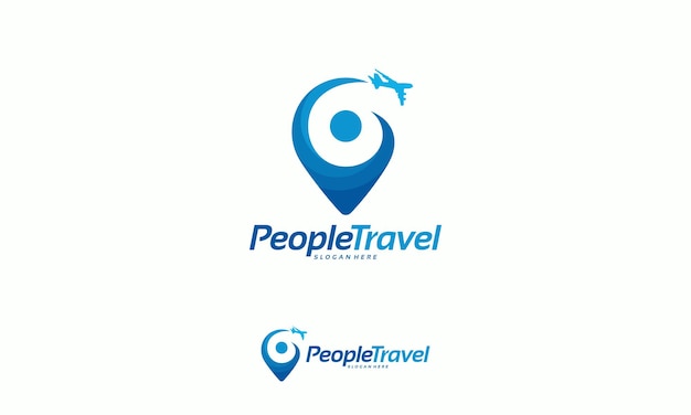 Концептуальный вектор дизайна логотипа people travel, вектор шаблона логотипа people pin