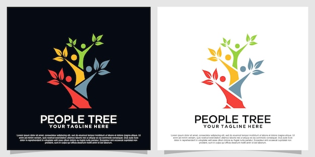 People tree logo design unique Premium Vector part 1