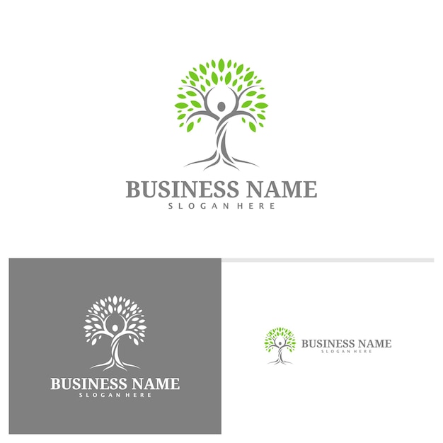 People Tree logo template Creative Nature logo design vector Tree logo concept