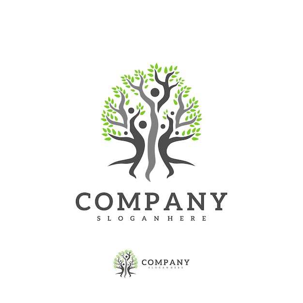 People tree logo vector template creative tree logo design concepts