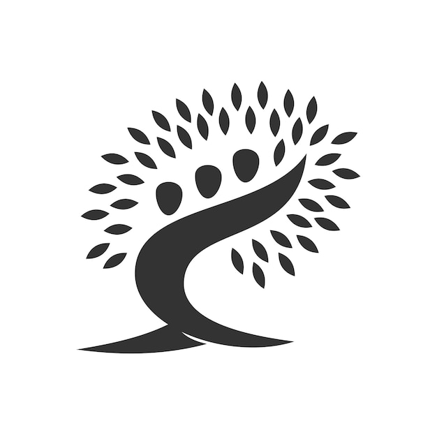 Люди Дерево Вектор Шаблон Шаблона Логотипа Иконка Иллюстрация Бренд ИдентичностьИзолированная и плоская иллюстрация графика