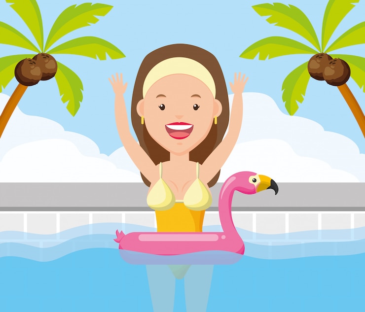 Vector people vacations summer time