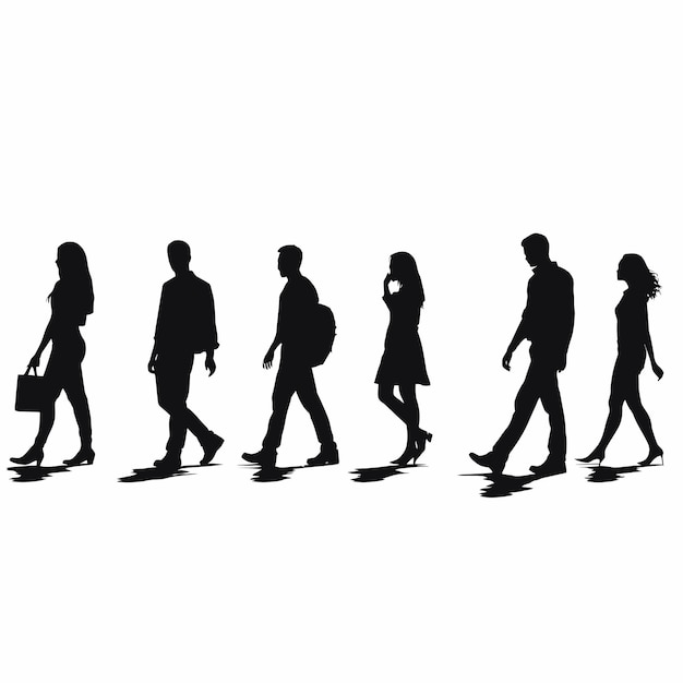 Vector people_walking_bodies_silhouette_vector