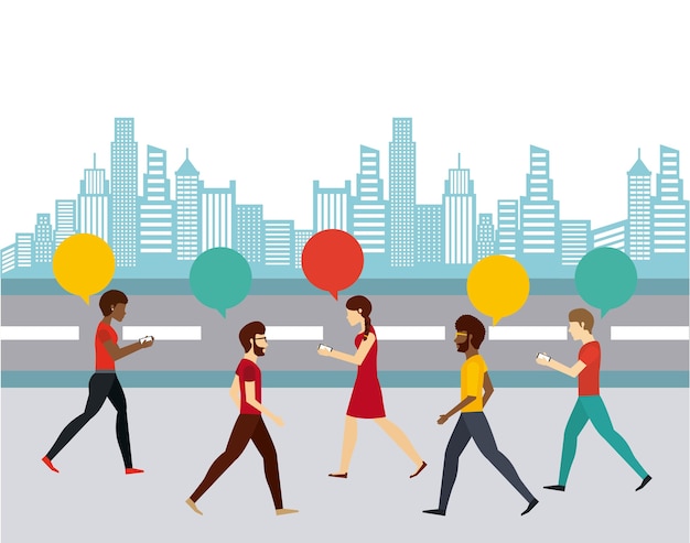 Vector people walking design, vector illustration eps10 graphic