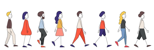 people walkingsimple figures sketch vector