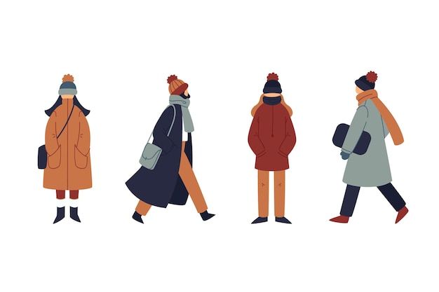 People wearing cozy winter clothes