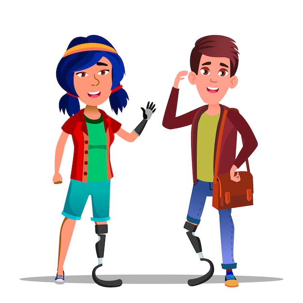 People With Bionic Legs Cartoon Characters