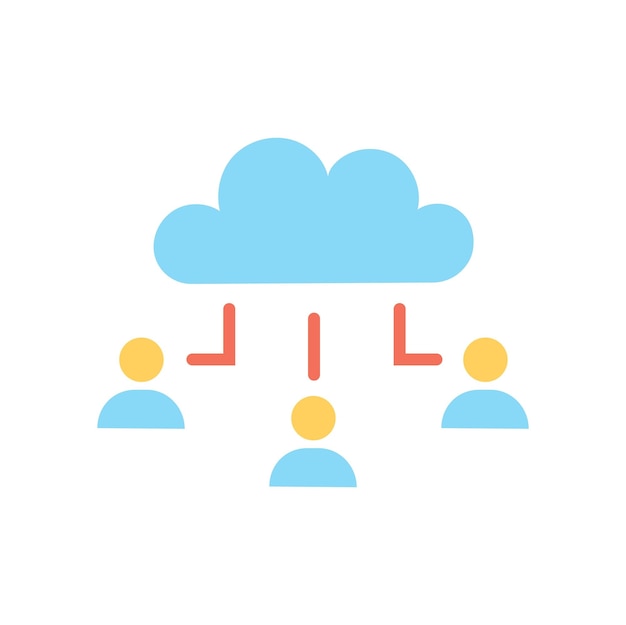 Vector people with cloud icon