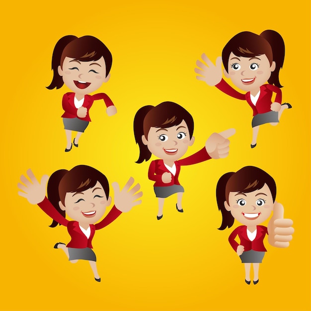 People with different poses vector