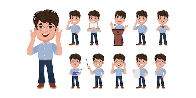 People with different poses vector