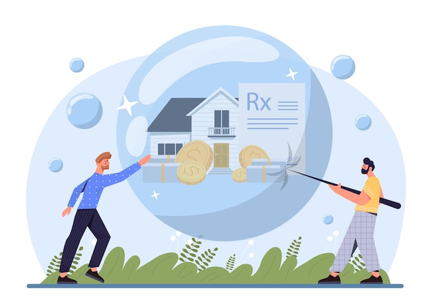 People with financial bubble vector concept