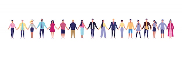 Vector people with held hands